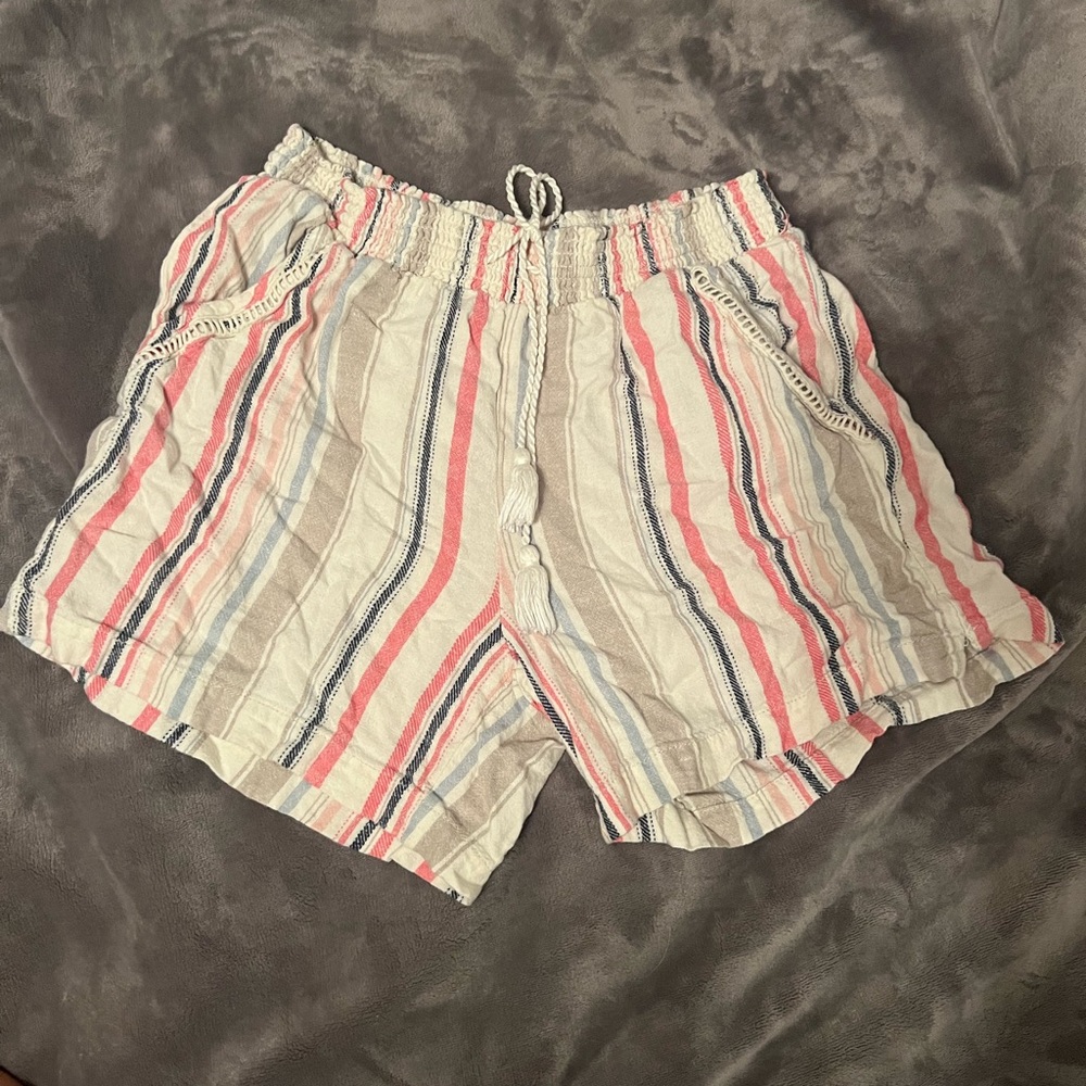 Briggs multicolored striped linen shorts